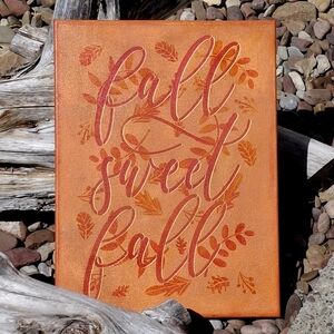 Fall Sweet Fall Painted Autumn Canvas Art 12x16 Seasonal Wall Hanging Sign